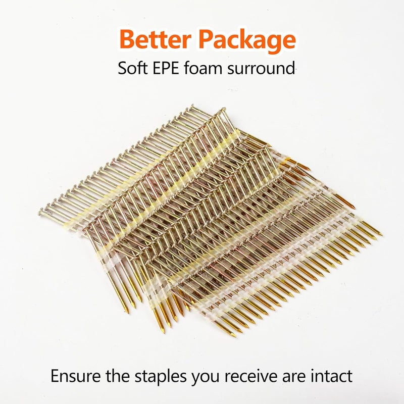 SITLDY 21 Degree Framing Nails 1000 Count, 2-1/2-Inch x .113" Ring Shank, Full Round Head EG Galvanized, for Pneumatic Electric 20 to 22 Degree Framing Nailer - Image 3